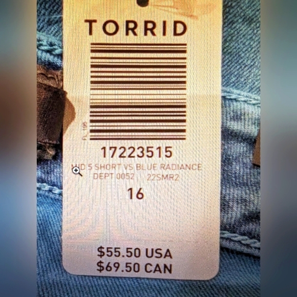 Torrid jean shorts teal blue acid wash  Size 16, NWT - Picture 5 of 11